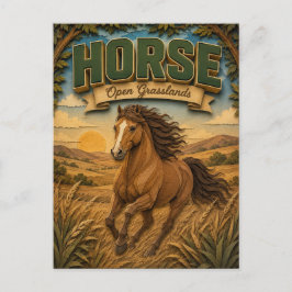 Horse Open Grasslands POPCUT ポストカード
