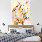 Horse Painting, Cowgirl Equestrian Wall Art キャンバスプリント (インサイチュ (寝室))