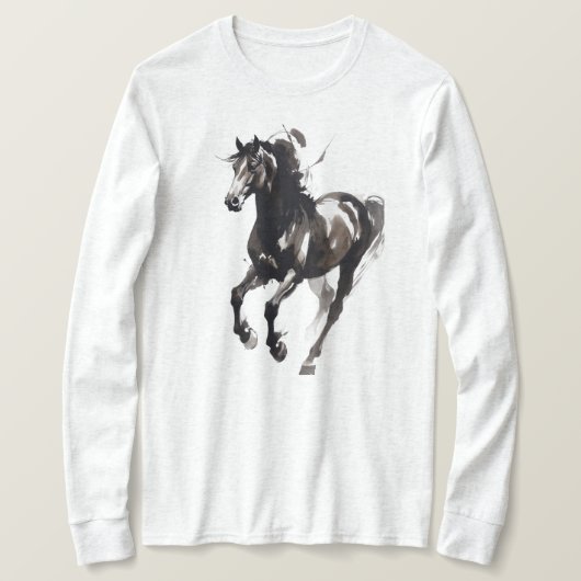 Horse Painting Long Sleeves Top Tシャツ (デザイン正面)