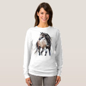 Horse Painting Long Sleeves Top Tシャツ (正面フル)