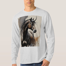 Horse Painting Long Sleeves Top Tシャツ