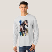 Horse Painting Long Sleeves Top Tシャツ (正面フル)