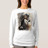 Horse Painting Long Sleeves Top Tシャツ (正面)