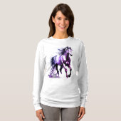 Horse Painting Long Sleeves Top Tシャツ (正面フル)