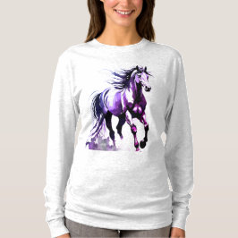 Horse Painting Long Sleeves Top Tシャツ