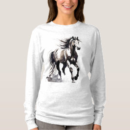 Horse Painting Long Sleeves Top Tシャツ