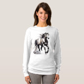 Horse Painting Long Sleeves Top Tシャツ (正面フル)