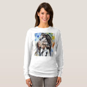 Horse Painting Long Sleeves Top Tシャツ (正面フル)