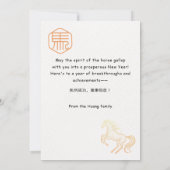Horse Painting Style 2026 Chinese Lunar New Year カード (裏面)