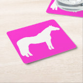 Horse Party Theme Plates Easy Clean Up スクエアペーパーコースター (アングル)