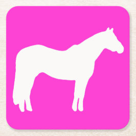 Horse Party Theme Plates Easy Clean Up スクエアペーパーコースター