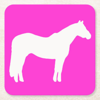Horse Party Theme Plates Easy Clean Up スクエアペーパーコースター