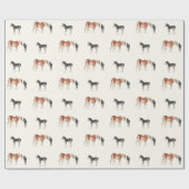 Horse Pattern Equestrian Mare Foal Watercolor ラッピングペーパー (フラット)