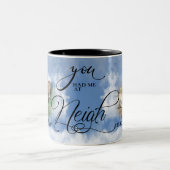 Horse PHOTOメモリアル悔やみや弔慰ニャーで私を飼っていた ツートーンマグカップ (中央)