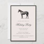 Horse Plaid Festive Christmas Holiday Party 招待状 (正面)