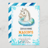 Horse pool party invitation 招待状 (正面/裏面)