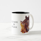 Horse portrait painting ツートーンマグカップ (正面右)