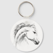 Horse portrait pencil drawing Equestrian art キーホルダー (正面)