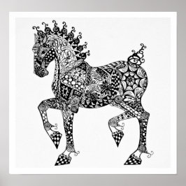 Horse Poster - Clydesdale Foal - Zen Tangle ポスター