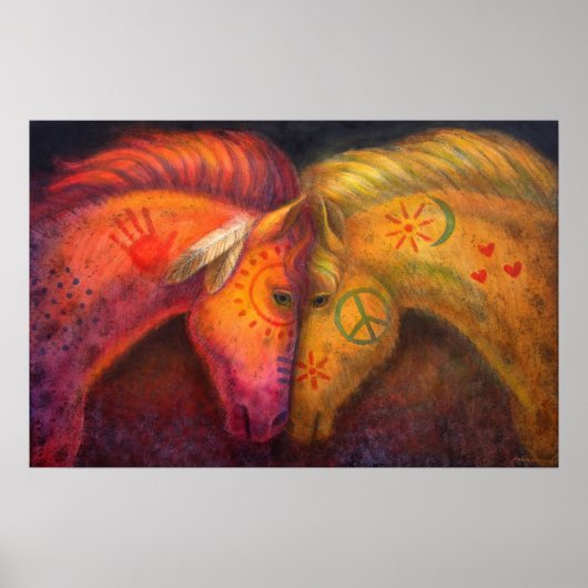 Horse Poster War Peace Horses Western Animal Art ポスター (正面)