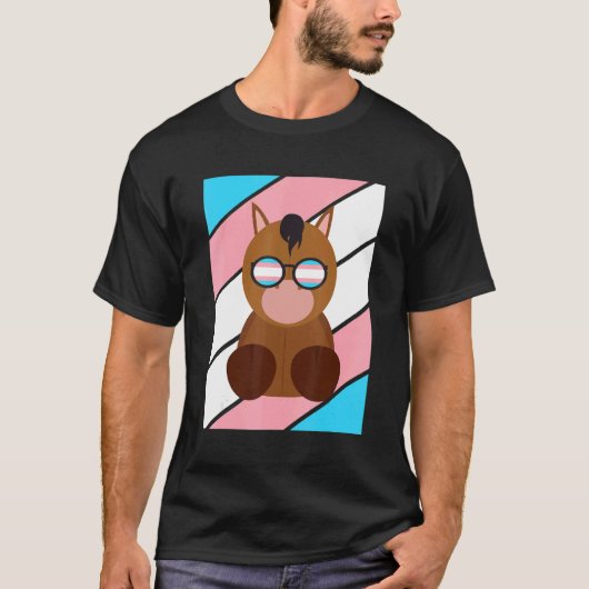 Horse Pride Transgender Flag LGBTQ Proud Ally Prid Tシャツ (正面)