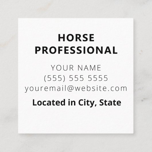 Horse Professional Business Card スクエア名刺 (裏面)