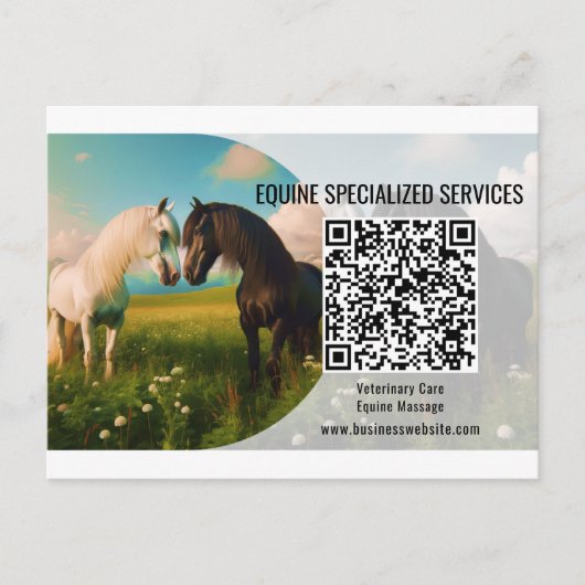 Horse QRコード事業用はがき ポストカード (正面)