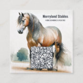 Horse QR Code 2026 Calendar Business Card スクエア名刺 (正面)