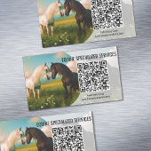 Horse QR Code Business Card Magnet マグネット名刺
