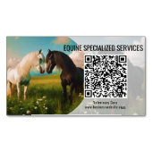 Horse QR Code Business Card Magnet マグネット名刺 (正面)