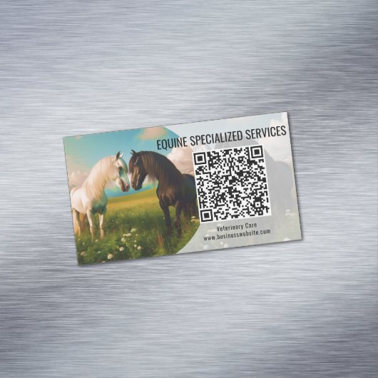Horse QR Code Business Card Magnet マグネット名刺 (インサイチュ)