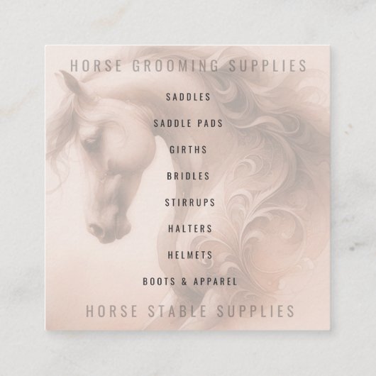 Horse QR Code Square Business Card スクエア名刺 (裏面)