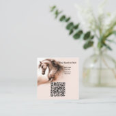Horse QR Code Square Business Card スクエア名刺 (スタンド正面)