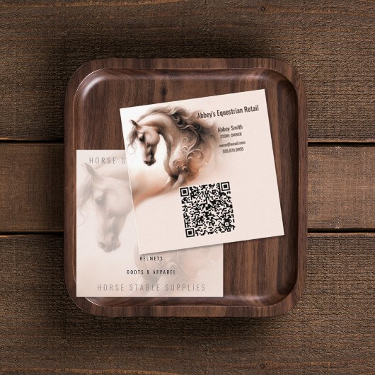 Horse QR Code Square Business Card スクエア名刺
