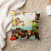 Horse Race in Winter by Clarence Gagnon クッション (ブランケット)