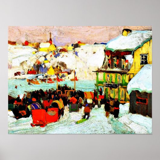 Horse Race in Winter by Clarence Gagnon ポスター (正面)