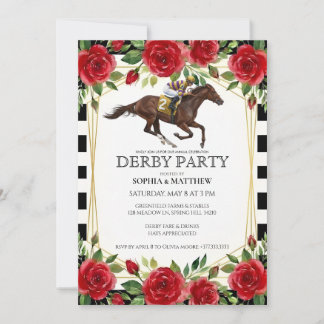 Horse Racing Derby Party Invitation Art 招待状