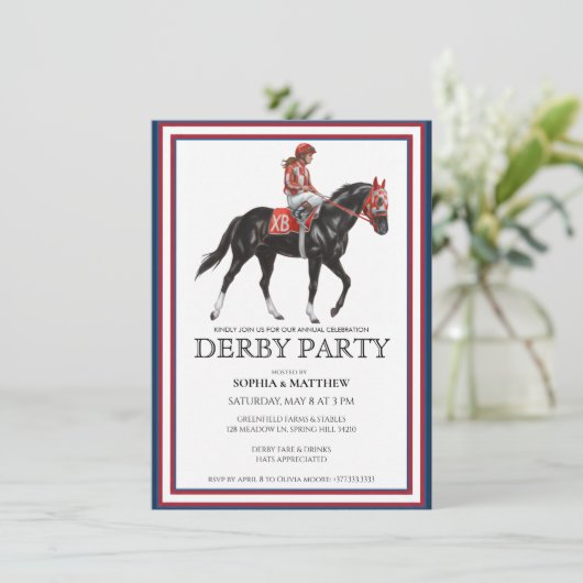 Horse Racing Derby Party Invitation Art 招待状 (スタンド正面)