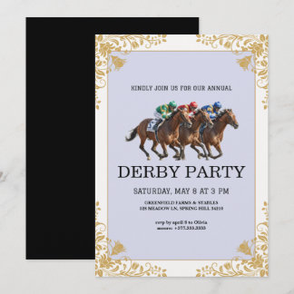 Horse Racing Derby Party Vintage Invitation 2026 招待状