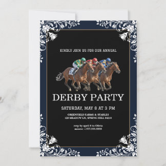 Horse Racing Derby Party Vintage Invitation 2026 招待状