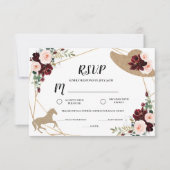 Horse Racing Derby Wedding Shower Reply Card 出欠カード (正面)