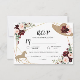 Horse Racing Derby Wedding Shower Reply Card 出欠カード