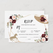 Horse Racing Derby Wedding Shower Reply Card 出欠カード (正面/裏面)