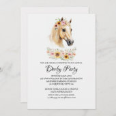 Horse Racing Floral Derby Day Party Invitation 招待状 (正面/裏面)