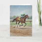Horse Racing In Watercolors カード (正面)