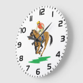 Horse Racing Jockey Galloping ラージ壁時計 (傾斜)