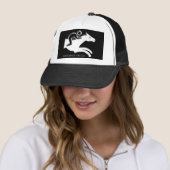 Horse Racing Jockey Riding White Horse Logo キャップ (インサイチュ)
