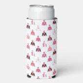 Horse Racing Jockey Silks Elegant Pink And White スリム缶クーラー (Seltzer正面)