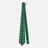 Horse Racing Jockeys Derby Day Monogram Green ネクタイ (正面)
