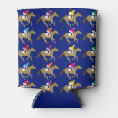 Horse Racing Jockeys Patterned Derby 缶クーラー (正面)